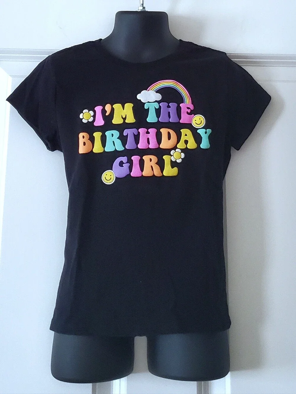 Children's Place Little Girl's Rainbow Birthday Puff Paint Graphic Tee